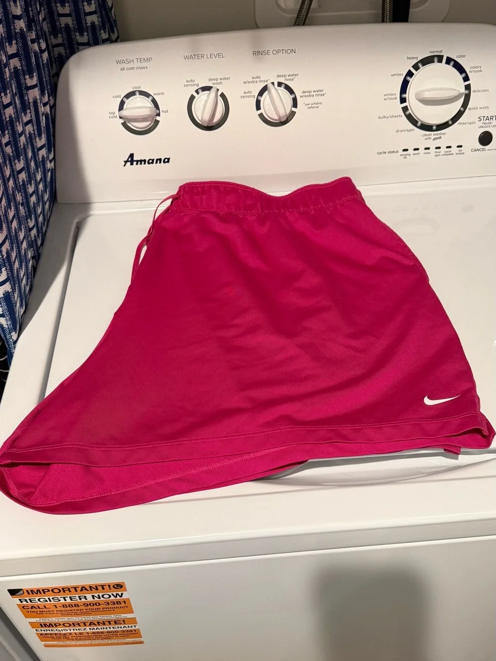 Worn one time NIKE athletic shorts bright pink 2X elastic & drawstring waist